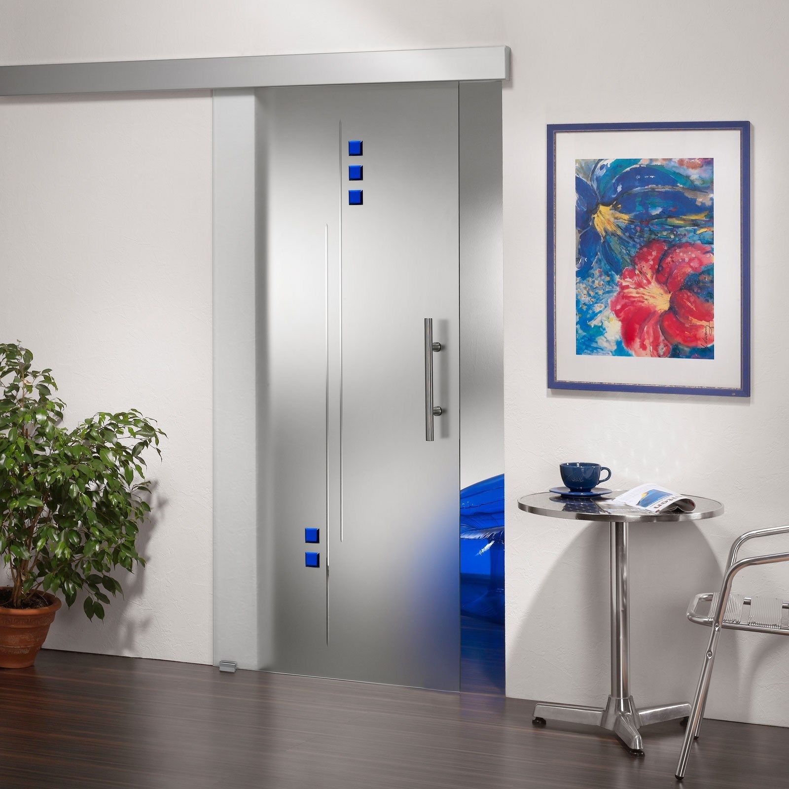 Glasdesign Blue skleněné posuvné dveře 1025 x 2050 mm 