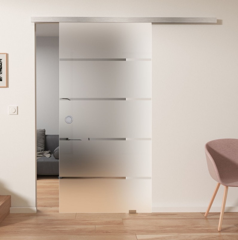 Amod Satira skleněné posuvné dveře 900 x 2175 mm s mušlí