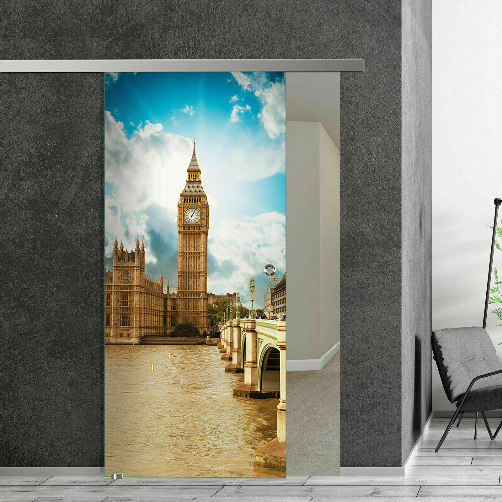 Glasdesign Londýn skleněné posuvné dveře 900 x 2050 mm