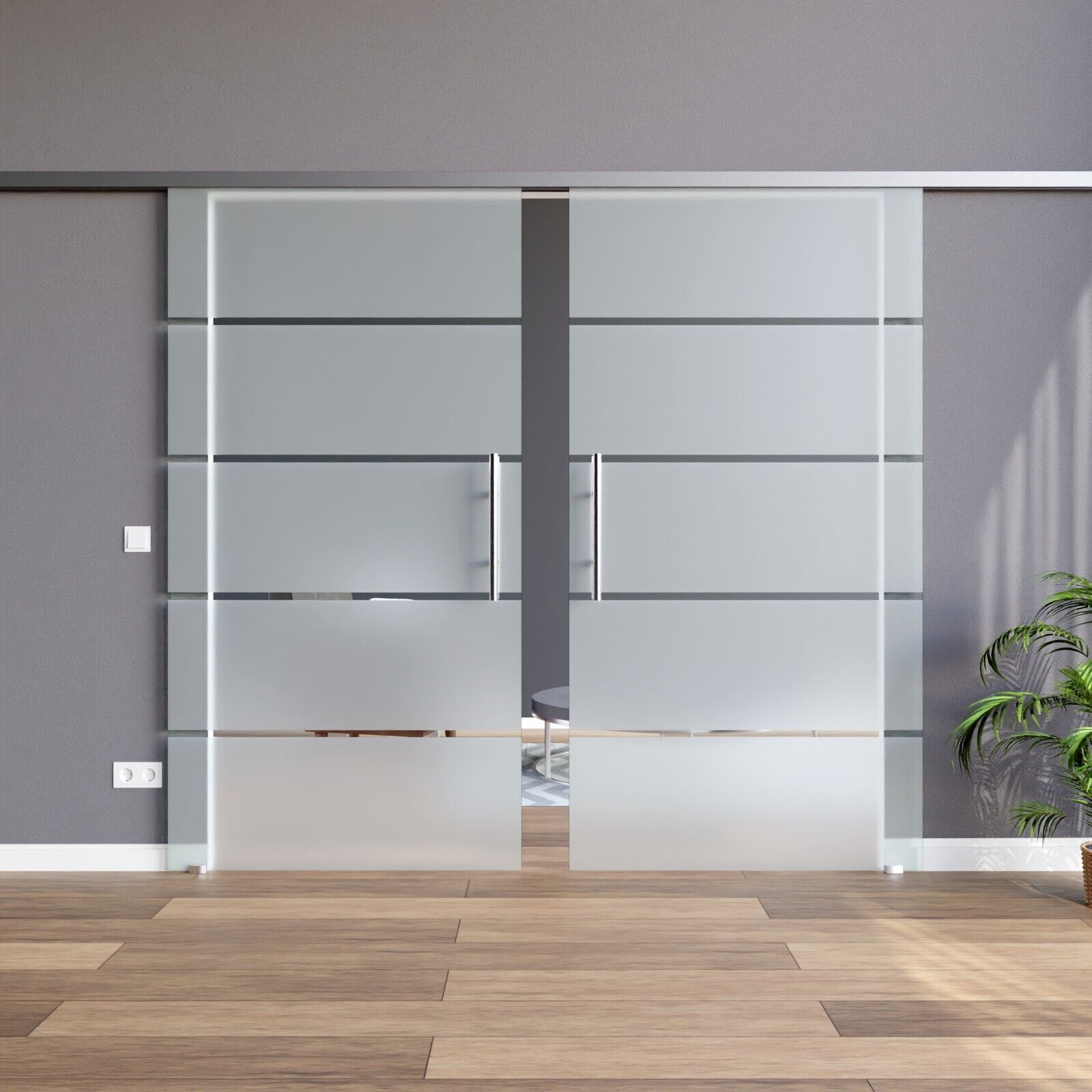 Amod Satira skleněné posuvné dveře dvoukřídlé 2x 102,5 x 205 cm