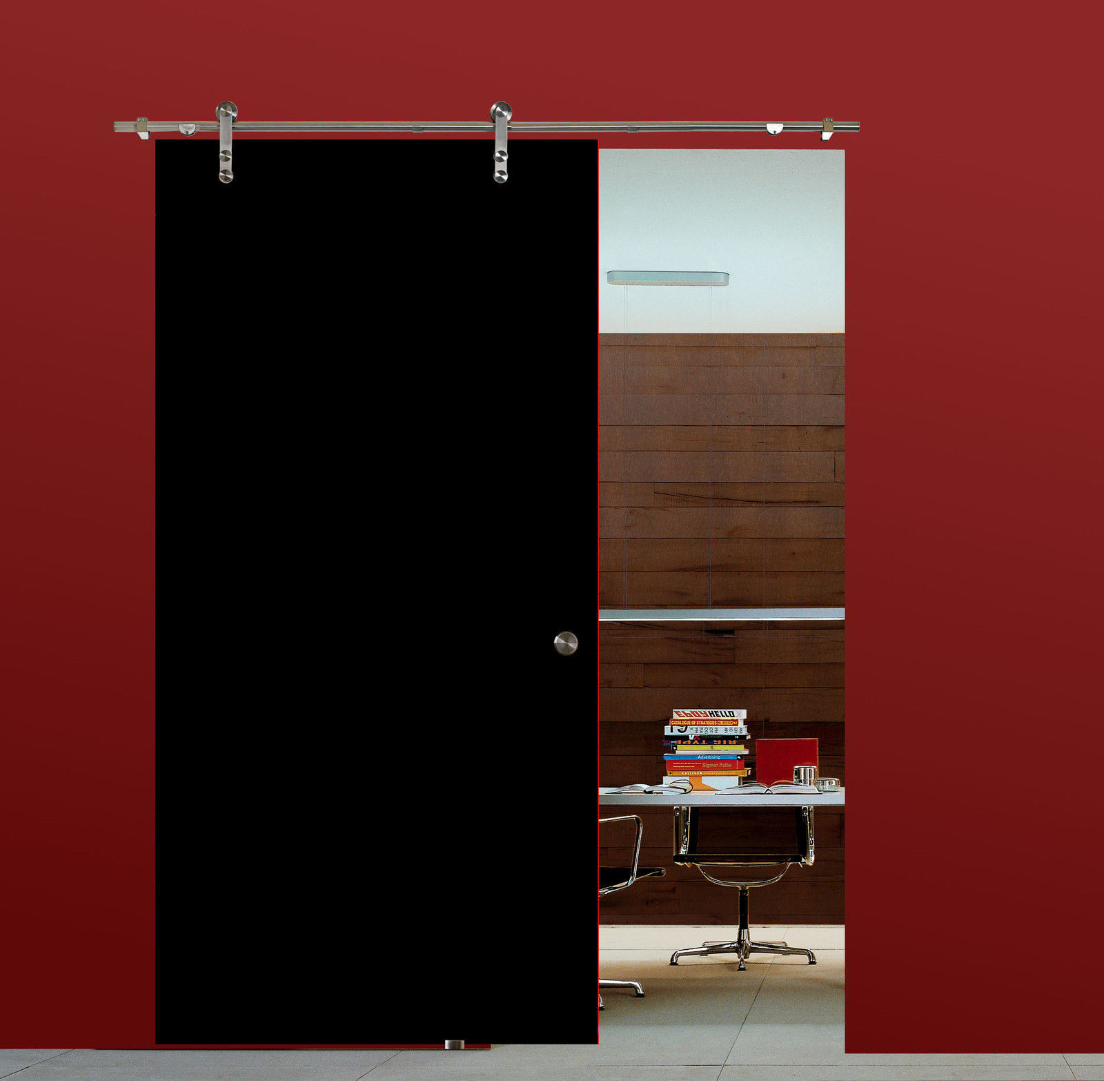 Amod Black Deluxe černé skleněné posuvné dveře 900 x 2050 mm
