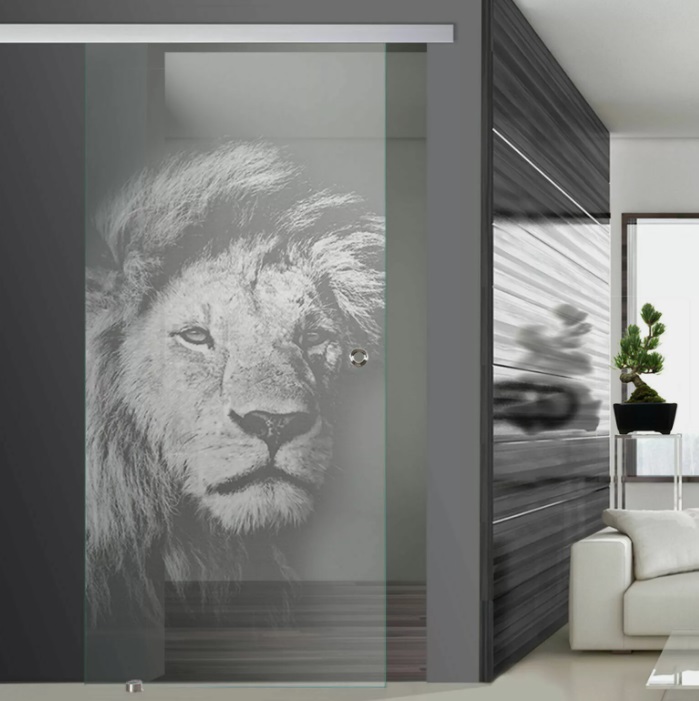 Glasdesign Lion King skleněné posuvné dveře LG 900 x 2050 mm