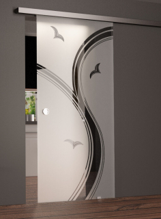 Melina Bird skleněné posuvné dveře 1025 x 2055 mm 