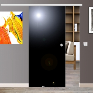 Amod Black skleněné posuvné dveře 775 x 2050 mm černé
